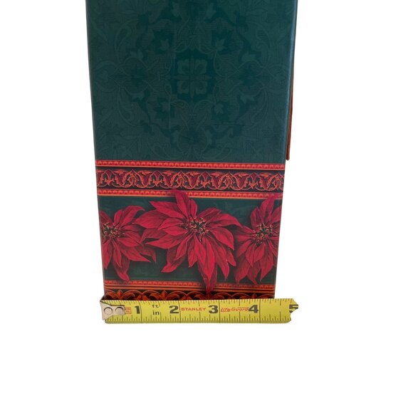 Wine Bottle Storage Gift Box Red Green Poinsettia Flower Christmas Holiday - Picture 13 of 15